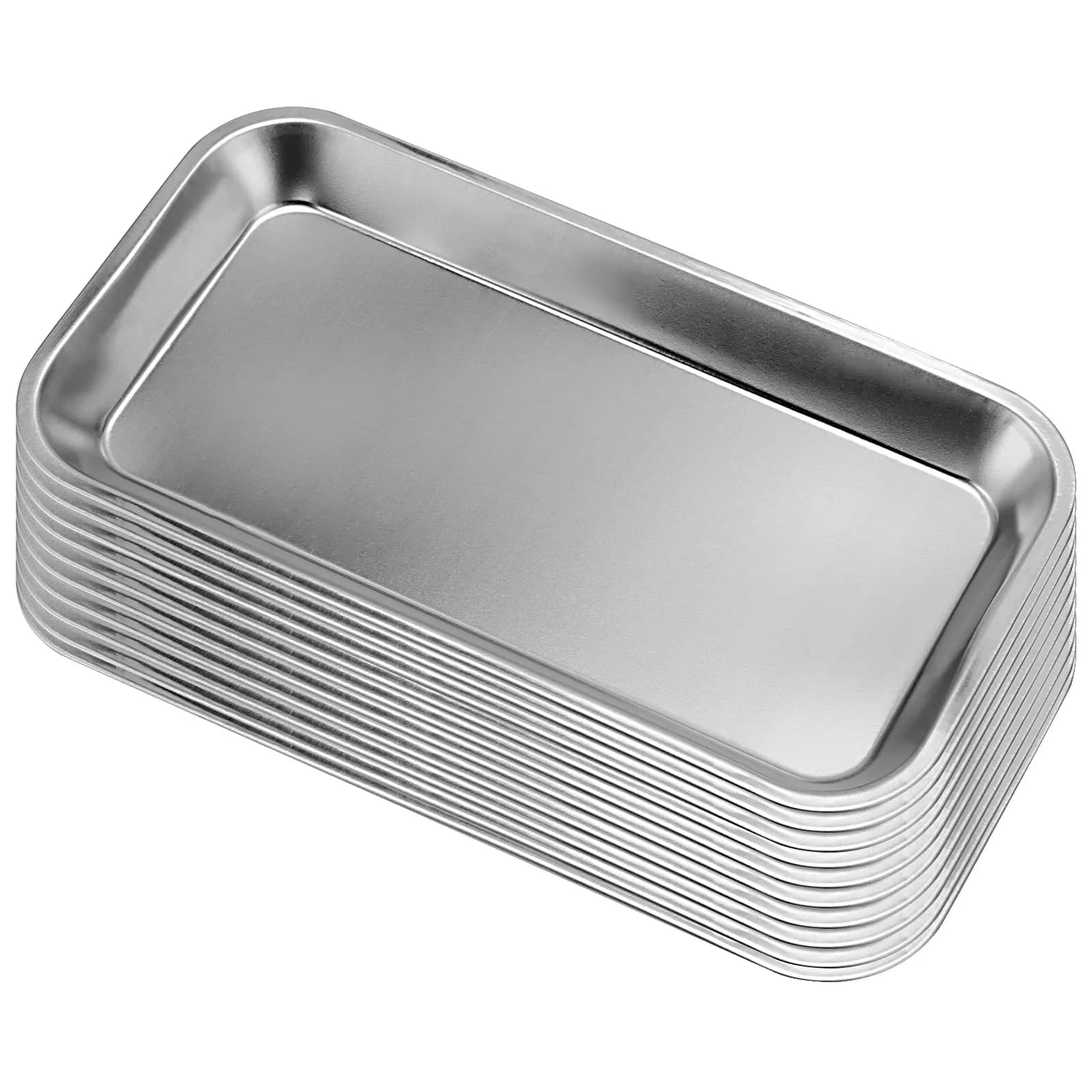 HOZEON Stainless Steel Surgical Tray 10 Pack | 22.5 x 12 x 2 cm (8.86 x 4.72 x 0.78 inch) - main product image