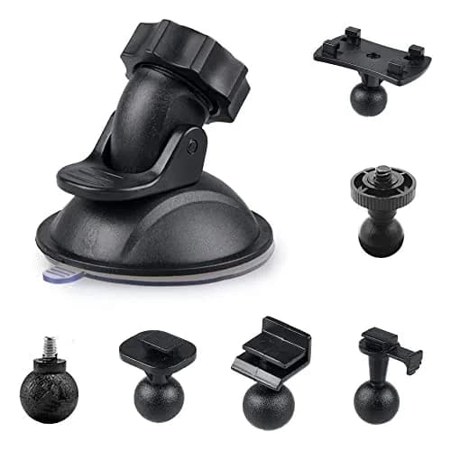 SSLHONG Black Dash Cam Suction Cup Mount Holder with 6 Adapters | Easy Install & Removal thumbnail 1