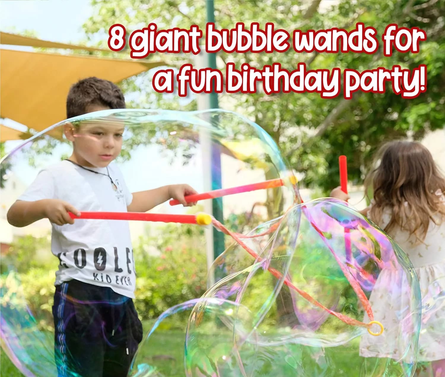 Atlasonix Giant Bubble Wand Kit with Powder for 3 Gallons of Solution | 8 Professional Bubble Wands & Trick Booklet - view 2