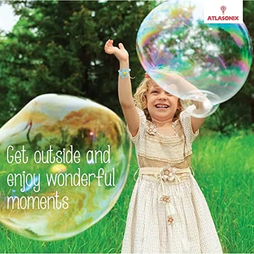 Atlasonix Giant Bubble Wand Kit with Powder for 3 Gallons of Solution | 8 Professional Bubble Wands & Trick Booklet thumbnail 3