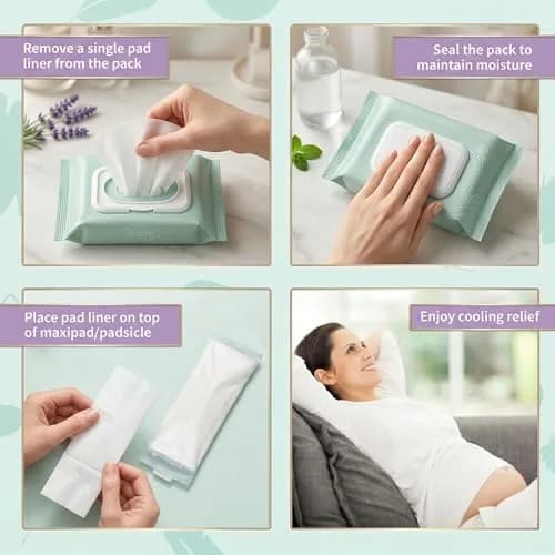 Mama & Wish Witch Hazel Pads for Postpartum Care | 2-Pack Liners | Cooling Relief & Natural Ingredients thumbnail 2