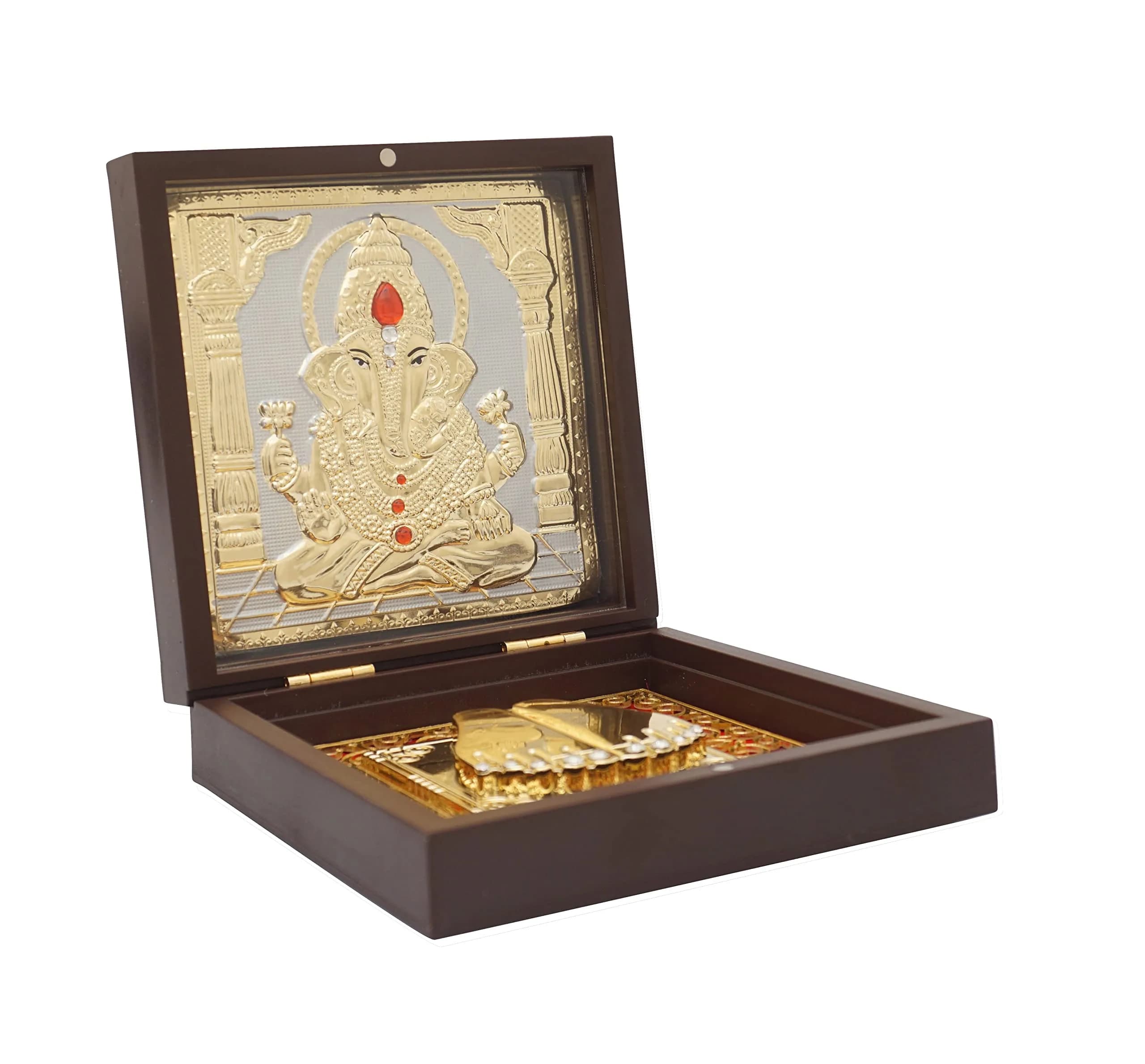 Idolkart 24k Gold & 999 Silver Coated Ganeshji Divine Box 8x5 cm (2x3 Inch) | Authentic USA Import - view 3
