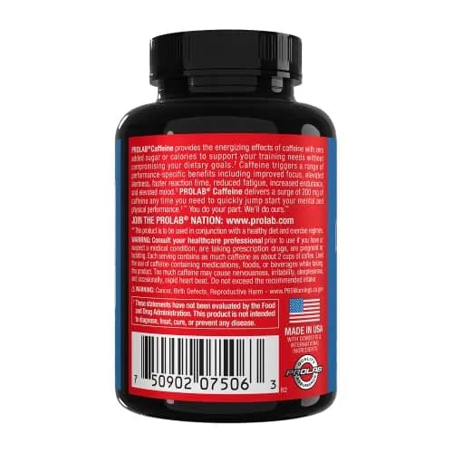 ProLab Caffeine 200mg Tablets, 200 Count | Energy, Focus & Endurance thumbnail 4
