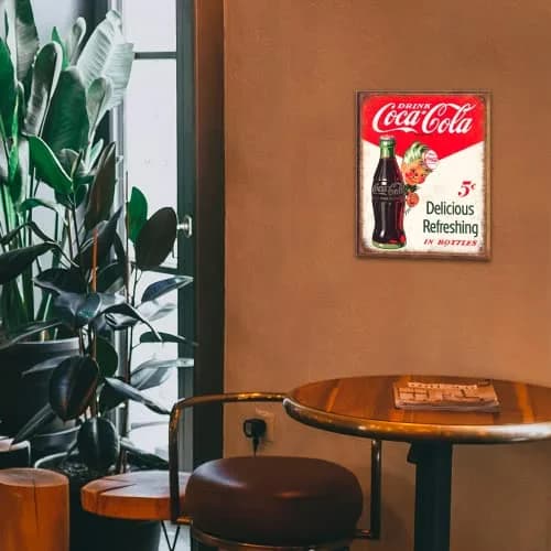 Desperate Enterprises Coca Cola Sprite Boy 5 Cents Tin Sign - Nostalgic Vintage Metal Wall Decor - Made in USA thumbnail 5