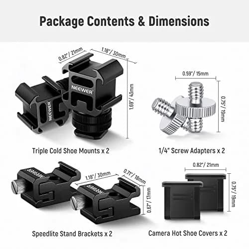 NEEWER 8 PCs Hot Shoe Mount Adapter Kit | Aluminum Camera & Lighting Accessory (70-120 chars) thumbnail 6