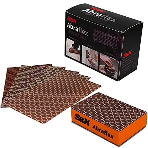 S&X Sanding Sponge Block 20 Sheets Assorted Grit | Wet & Dry, Hook & Loop, Durable, Space-Saving (70-120c) thumbnail 1