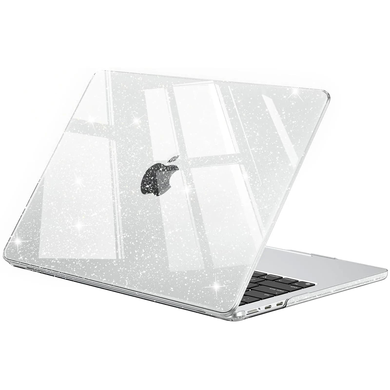 EooCoo Sparkly Clear Case for MacBook Air 13.6-inch M2-M5 | Polycarbonate Hard Shell Protection - main product image