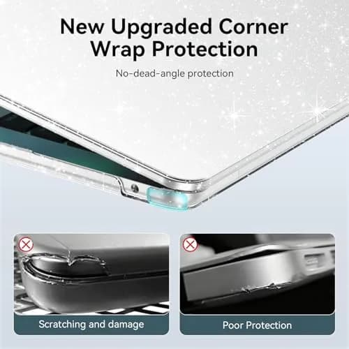 EooCoo Sparkly Clear Case for MacBook Air 13.6-inch M2-M5 | Polycarbonate Hard Shell Protection thumbnail 5
