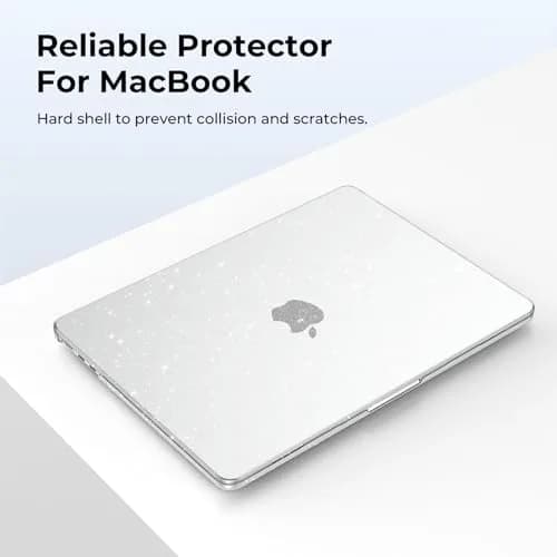 EooCoo Sparkly Clear Case for MacBook Air 13.6-inch M2-M5 | Polycarbonate Hard Shell Protection thumbnail 6