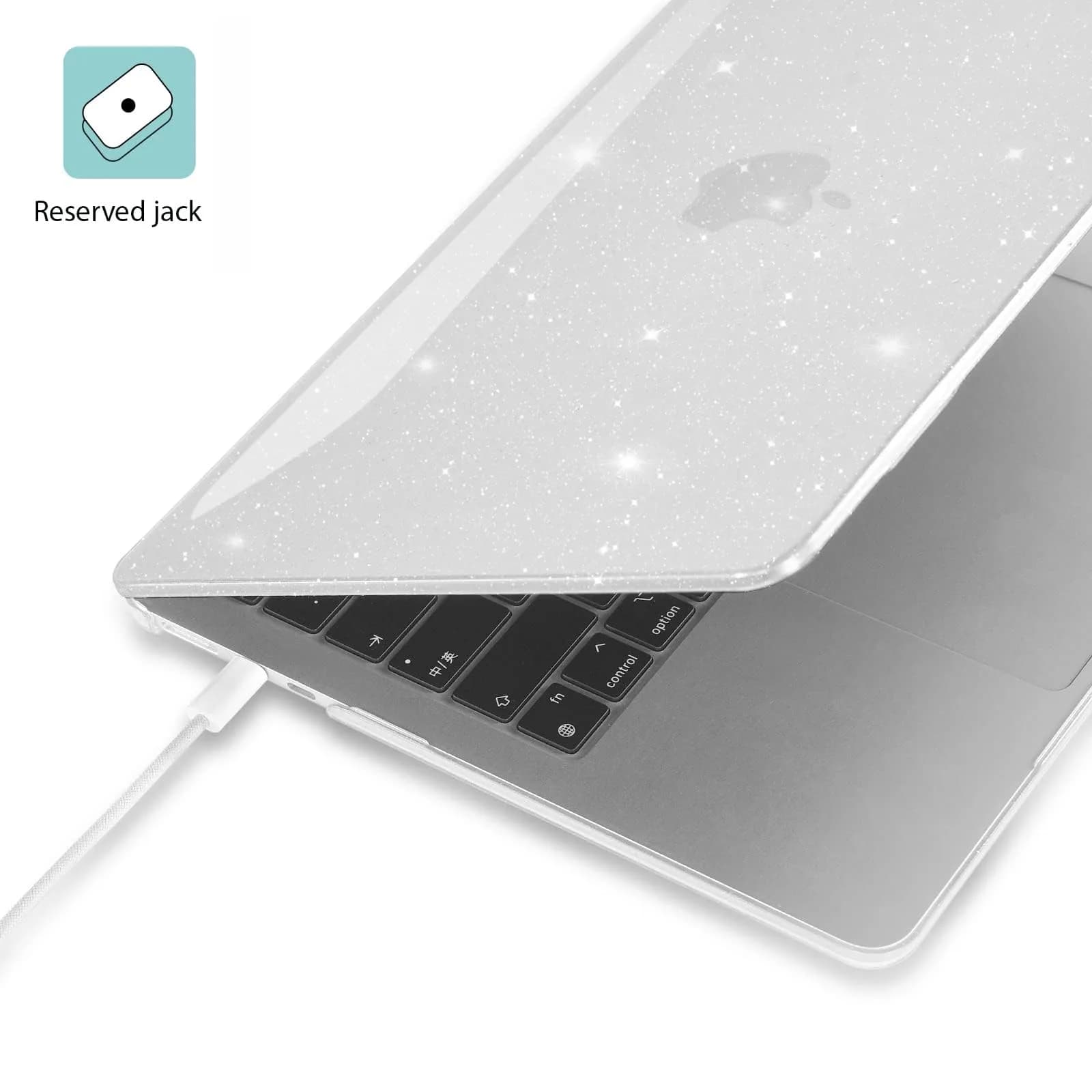 EooCoo Sparkly Clear Case for MacBook Air 13.6-inch M2-M5 | Polycarbonate Hard Shell Protection - view 7