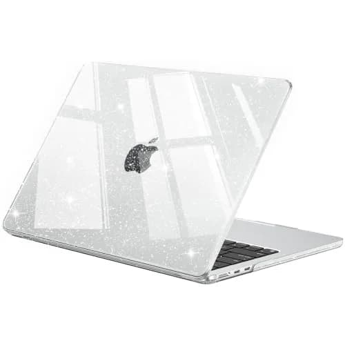 EooCoo Sparkly Clear Case for MacBook Air 13.6-inch M2-M5 | Polycarbonate Hard Shell Protection thumbnail 1