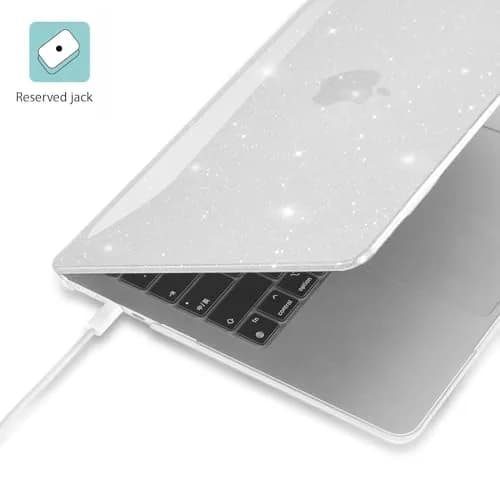 EooCoo Sparkly Clear Case for MacBook Air 13.6-inch M2-M5 | Polycarbonate Hard Shell Protection thumbnail 7