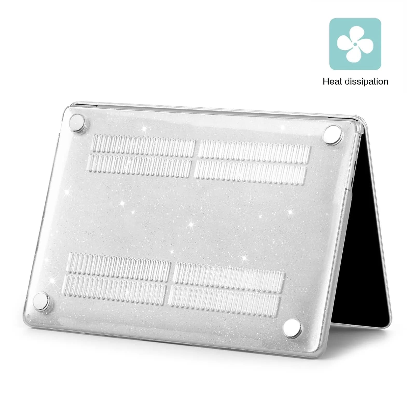 EooCoo Sparkly Clear Case for MacBook Air 13.6-inch M2-M5 | Polycarbonate Hard Shell Protection - view 8