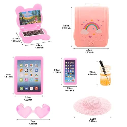 ENOCHT 20 Pcs Doll Clothes & Accessories Playset 5.3 Inch | Imaginative Doll Fashion Kit thumbnail 4
