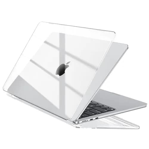 EooCoo Clear Case for MacBook Air 13.6-inch M2/M3/M4/M5 (2022-2026) | Crystal Hard Shell Protection — Crystal Clear