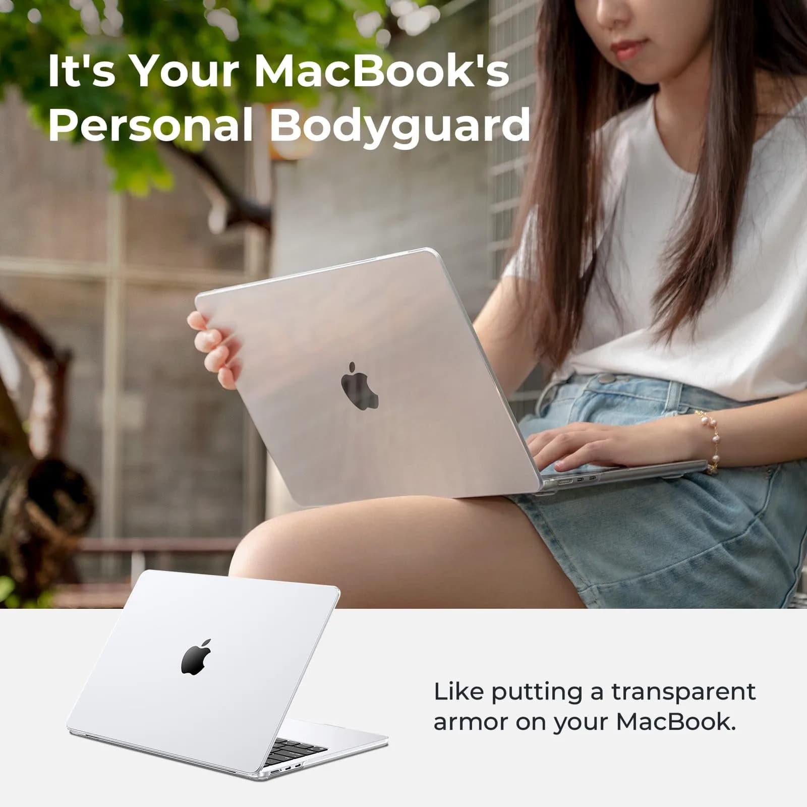 EooCoo Clear Case for MacBook Air 13.6-inch M2/M3/M4/M5 (2022-2026) | Crystal Hard Shell Protection - view 9