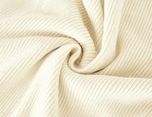 ninovino Women's High Neck Sweater Ribbed Slim Fit Bodycon Maternity Midi Sweater Dress Ivory White S | Cozy Slim Fit Maternity Dress thumbnail 5
