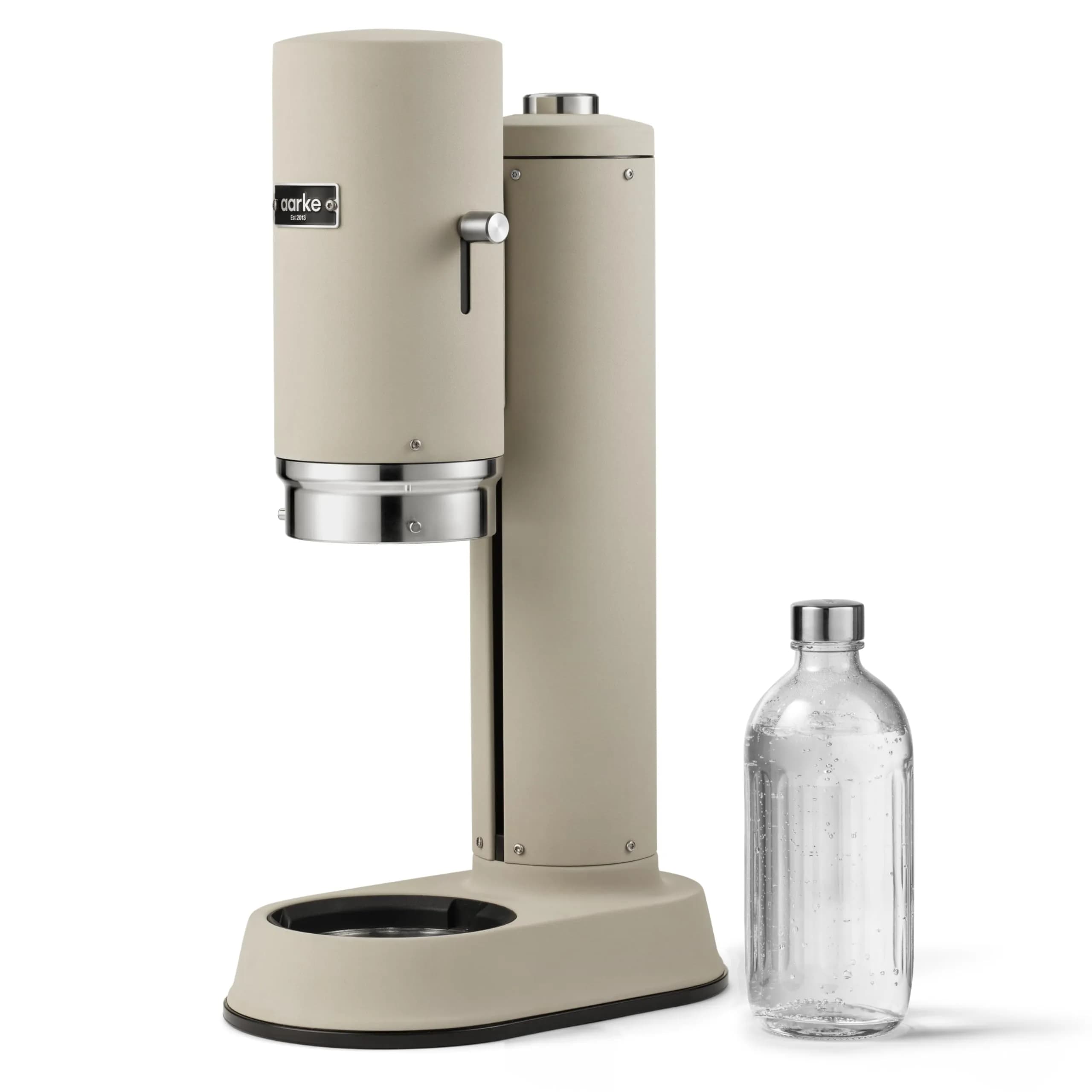 aarke Carbonator Pro - Premium Sparkling Water Maker, Sand | Stainless Steel, 700ml, Cordless, Swedish Design