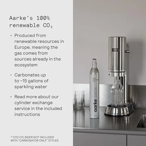 aarke Carbonator Pro - Premium Sparkling Water Maker, Sand | Stainless Steel, 700ml, Cordless, Swedish Design thumbnail 4