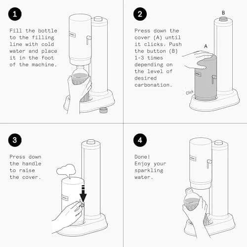 aarke Carbonator Pro - Premium Sparkling Water Maker, Sand | Stainless Steel, 700ml, Cordless, Swedish Design thumbnail 3