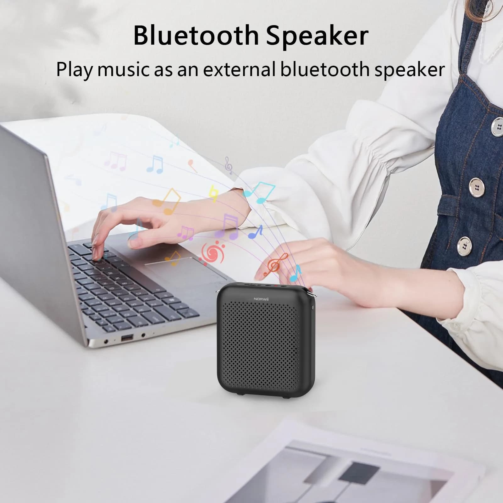 Norwii Portable Voice Amplifier with Wired Microphone Headset - 10W, 4000mAh, 30-Hour Battery | Loud & Clear Sound for Teachers - view 8