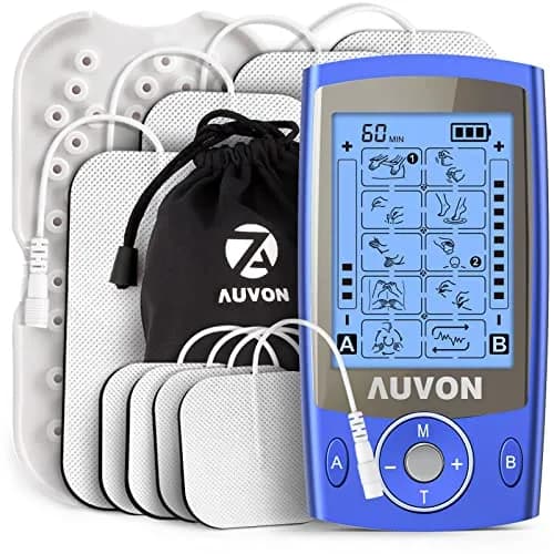 AUVON Dual Channel TENS Unit Muscle Stimulator Machine for Pain Relief with 20 Modes & 2x4 Inch Electrode Pads thumbnail 1