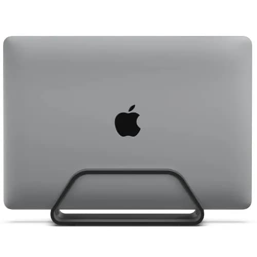 HumanCentric Vertical Laptop Stand for MacBook Pro & Air, Aluminium, Black | Space-Saving Desk Organizer thumbnail 1
