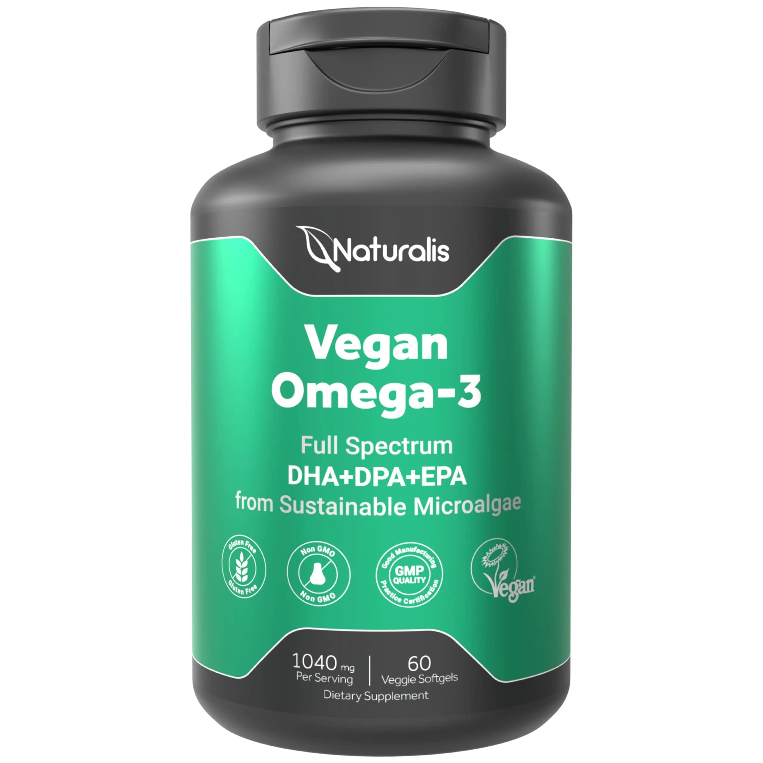 Naturalis Vegan Omega 3 520mg | Algae Oil, 60 Softgels, Vegan & Sustainably Grown