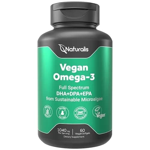 Naturalis Vegan Omega 3 520mg | Algae Oil, 60 Softgels, Vegan & Sustainably Grown thumbnail 1