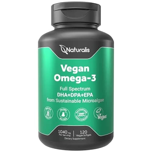 Naturalis Vegan Omega 3 520mg 120 Softgels | Vegan Algal Oil for Heart & Joint Support thumbnail 1