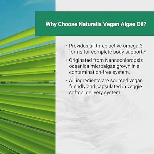 Naturalis Vegan Omega 3 520mg 120 Softgels | Vegan Algal Oil for Heart & Joint Support thumbnail 7