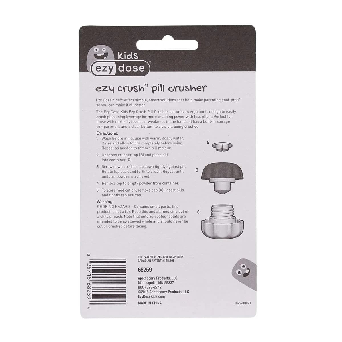 EZY DOSE Pill Crusher & Tablet Grinder, Small Blue, 60mm (2.375") | FDA Approved Pill Crusher for Easier Swallowing - view 6