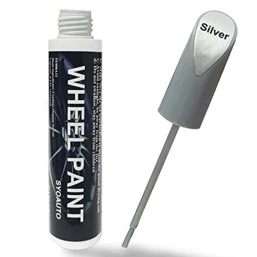 SYOAUTO Silver Rim Touch Up Paint Rim Scratch Repair Pen Wheel Touch Up Paint Car Rim Paint Pen Universal Color Silver Wheel Paint (Silver) | Easy Small Chip Fix thumbnail 1