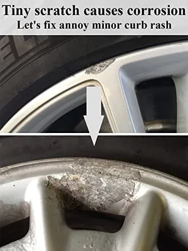 SYOAUTO Silver Rim Touch Up Paint Rim Scratch Repair Pen Wheel Touch Up Paint Car Rim Paint Pen Universal Color Silver Wheel Paint (Silver) | Easy Small Chip Fix thumbnail 3