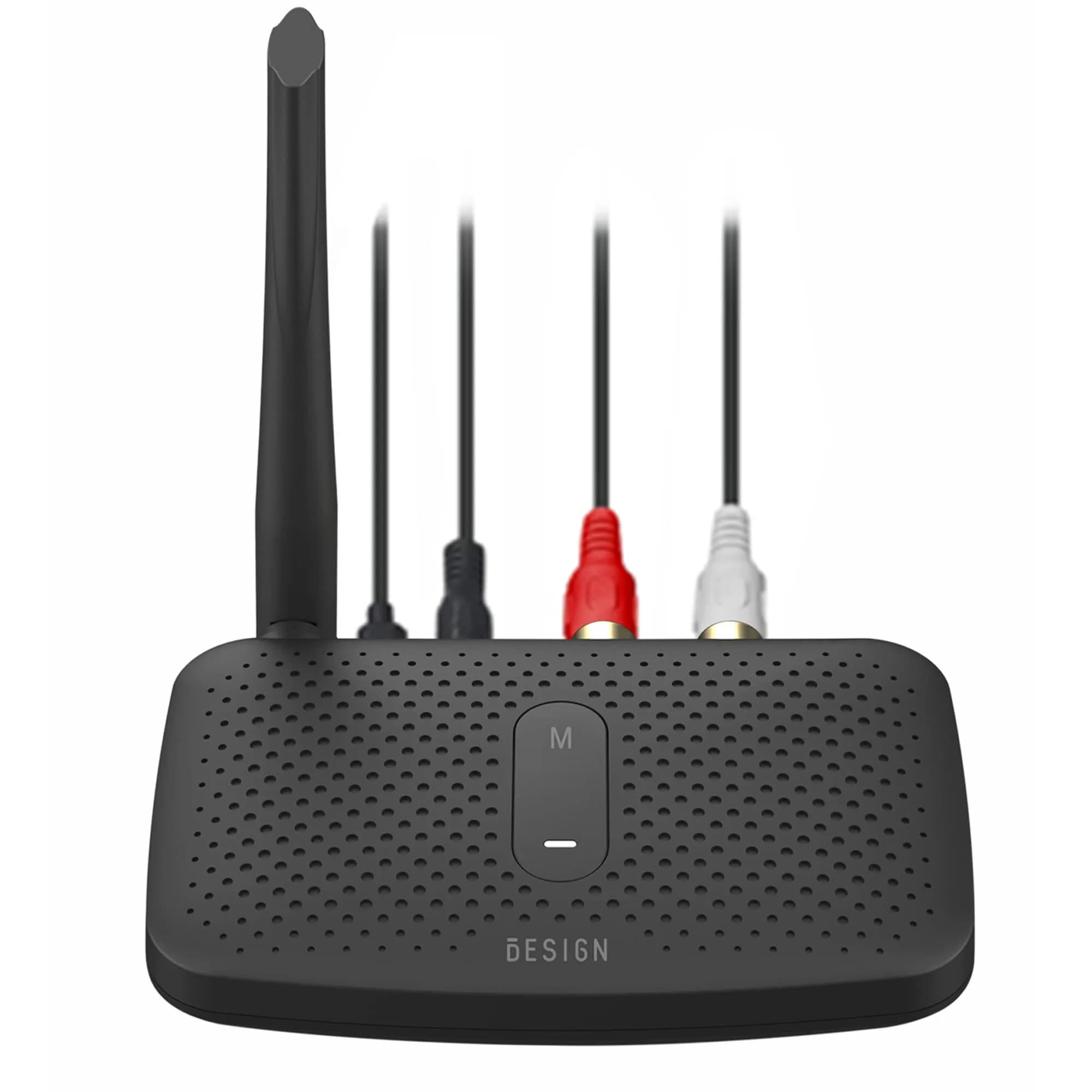 BESIGN BE-RCA Pro Long Range Bluetooth Adapter with Type-C Power, Black | Connects Wired Speakers to Bluetooth Devices