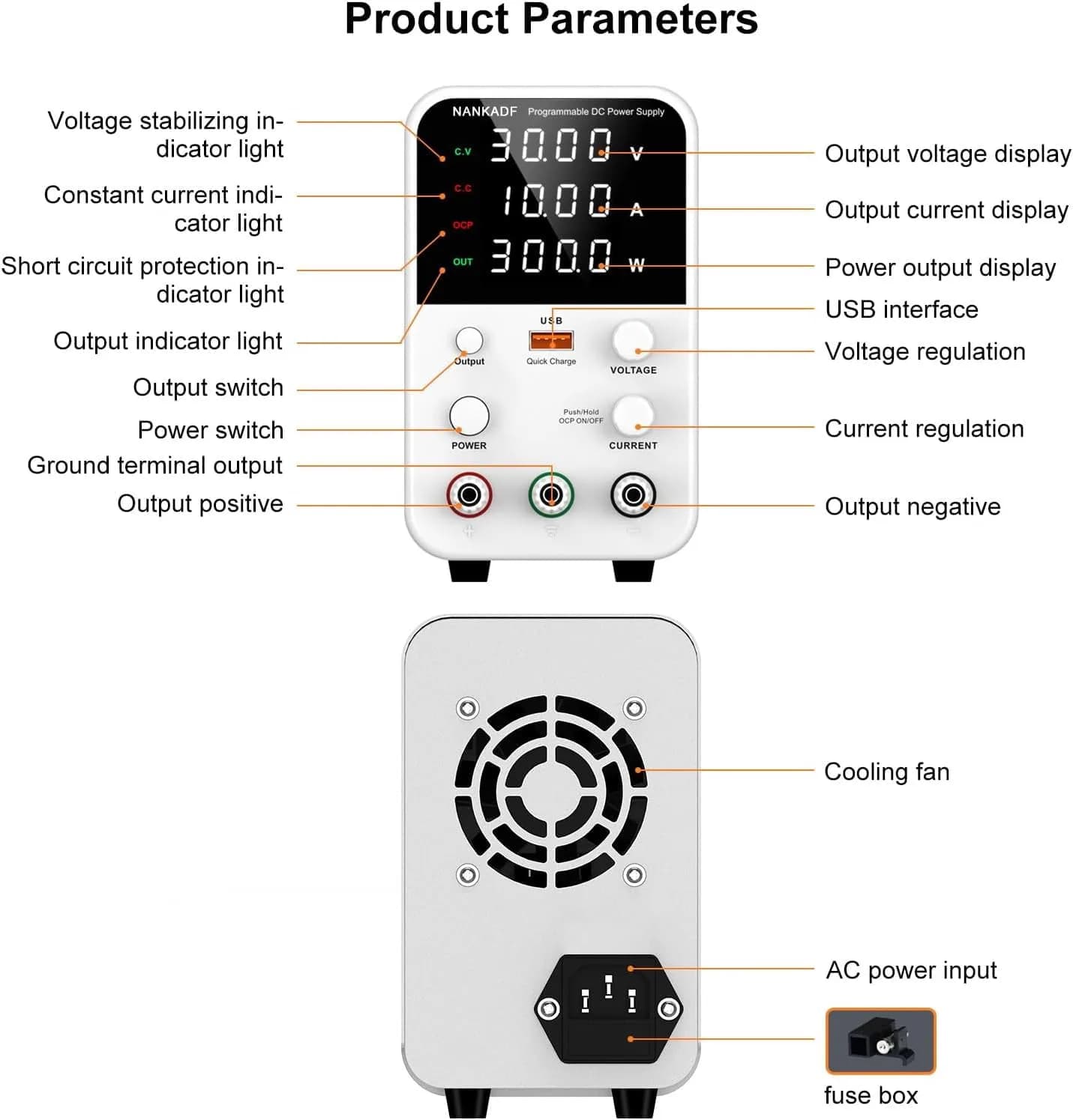 NANKADF 30V 10A DC Power Supply | Precise Encoder Knob & USB Fast Charging - view 7