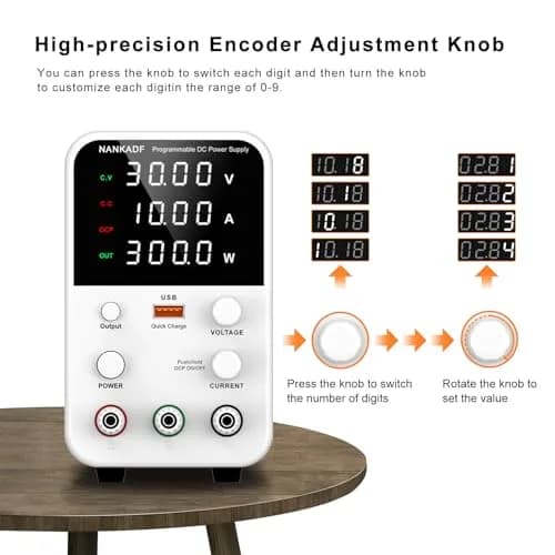 NANKADF 30V 10A DC Power Supply | Precise Encoder Knob & USB Fast Charging thumbnail 2