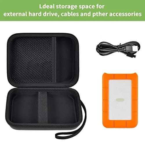 ALKOO Hard Drive Case for LaCie Rugged Mini 1TB-5TB | Black EVA & Polycarbonate Shell | 15.2cm x 11.8cm x 4.6cm thumbnail 2