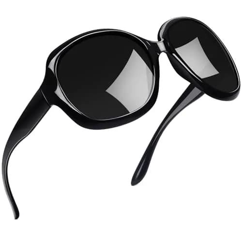 Joopin Oversized Butterfly Sunglasses for Women - Pitch Black/Grey Polarized UV400 Protection thumbnail 1