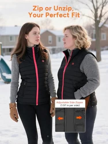 DR.PREPARE Women's Heated Vest Lightweight Heating Vest with 3 Heating Levels & 6 Heating Zones, Adjustable Size, Black (Battery Pack Not Included) thumbnail 3