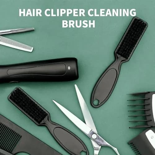 SQULIGT Black 6 Pcs Hair Brush Set | Nylon Bristle Barber Clipper Cleaning Brushes thumbnail 7