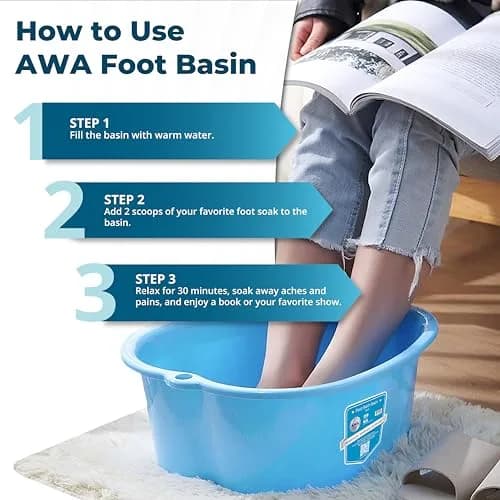 American Wellness Authority Extra Large Foot Soaking Tub | Durable Plastic Pedicure Basin for Relaxing Foot Baths (70-120c) thumbnail 5