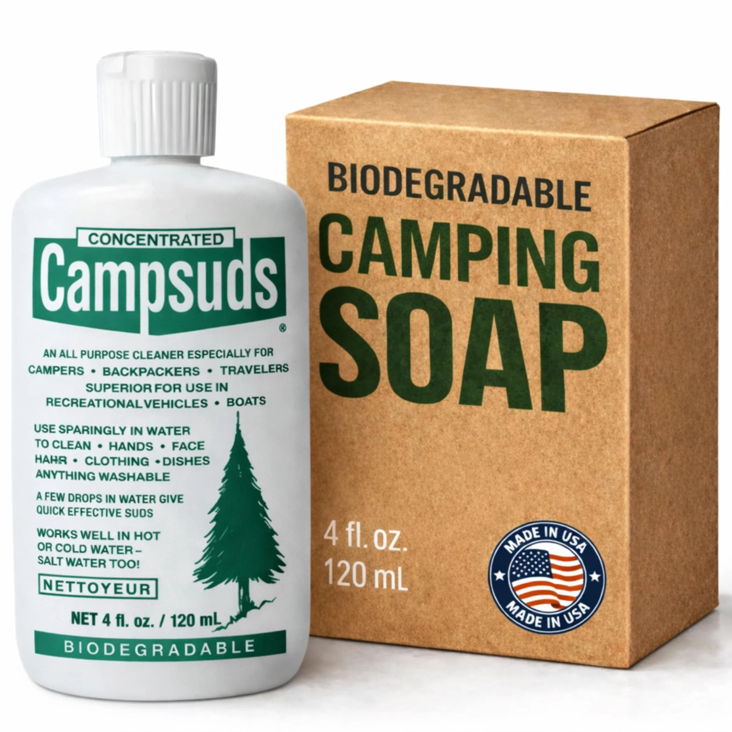 CONCENTRATED CAMPSUDS Sierra Dawn Biodegradable Camping Soap, 4 Oz | All-Purpose Outdoor Wash for Camping & Hiking