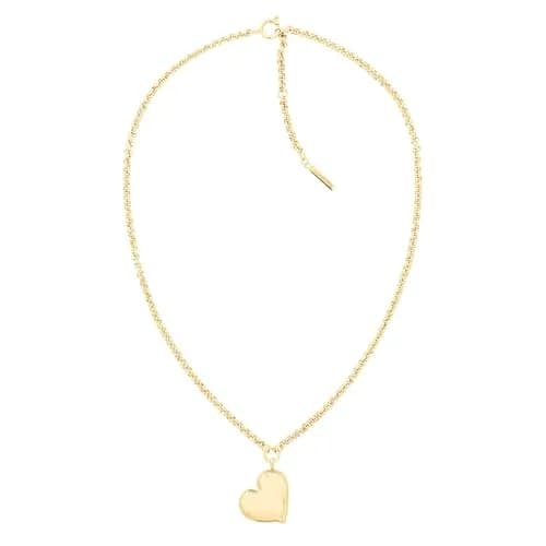 Calvin Klein Women's Alluring Ionic Plated Gold Steel Pendant Necklace | Heart Charm, 16" + 2" Extender thumbnail 1