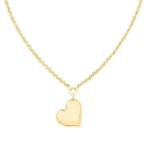 Calvin Klein Women's Alluring Ionic Plated Gold Steel Pendant Necklace | Heart Charm, 16" + 2" Extender thumbnail 2