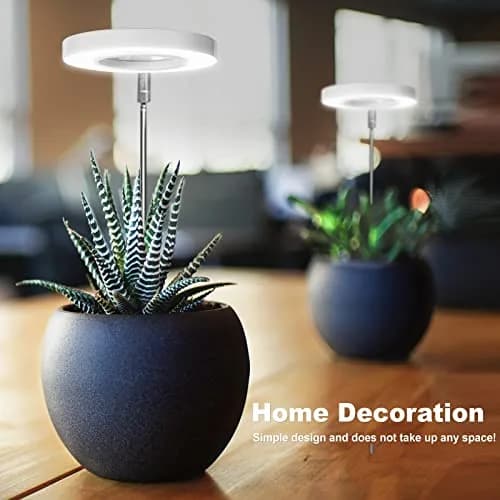 LORDEM Full Spectrum LED Grow Light for Indoor Plants | 3 Pack Height Adjustable, Auto Timer, Dimmable, Stylish Design (3 Pack, White) thumbnail 5