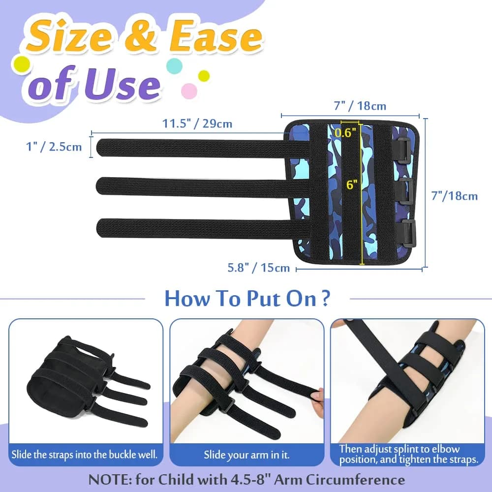 Mybow Thumb Sucking Stop for Kids Elbow Brace - Camouflage Blue (1 PCS) - view 6
