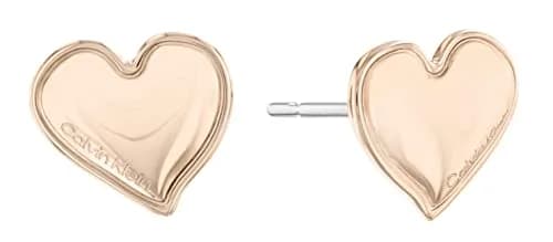 Calvin Klein Women's Alluring Ionic Plated Carnation Gold Steel Stud Earring | Heart Design, Hypoallergenic, 11.1mm Inner Circumference thumbnail 1