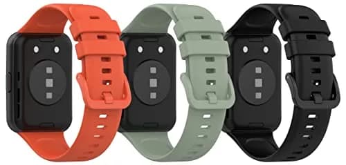 TenCloud 3-Pack Silicone Watch Bands for Huawei Watch Fit 2 | Sport & Fashion Style, Adjustable Fit, No Fading thumbnail 1
