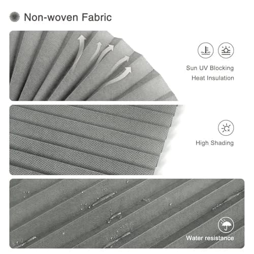 Jlong Cordless Blackout Blinds No Drill Temporary Pleated Paper Shades 60cm (23.6"W x 59"H) thumbnail 2
